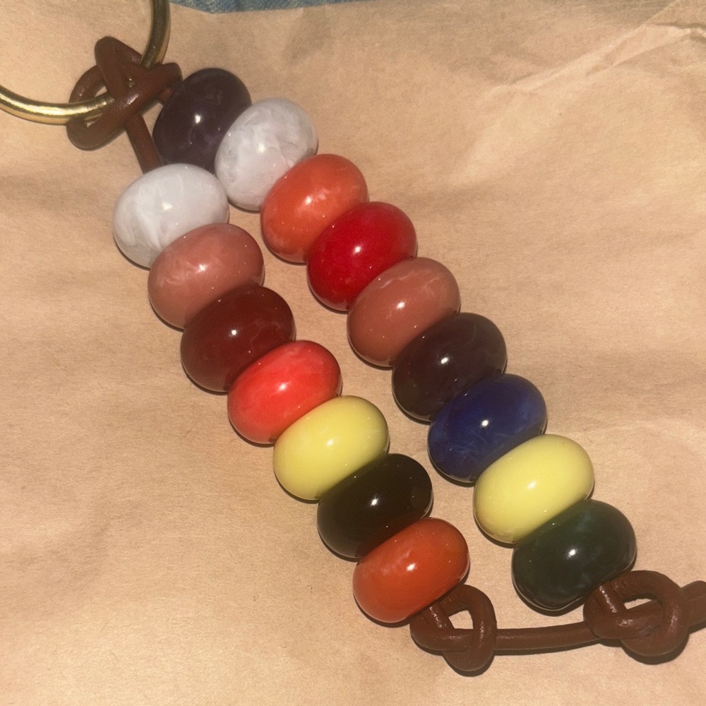 Parker Thatch Colorful Multi Beads Keychain Bag Charm Holder — Multicolor New - Picture 5 of 16